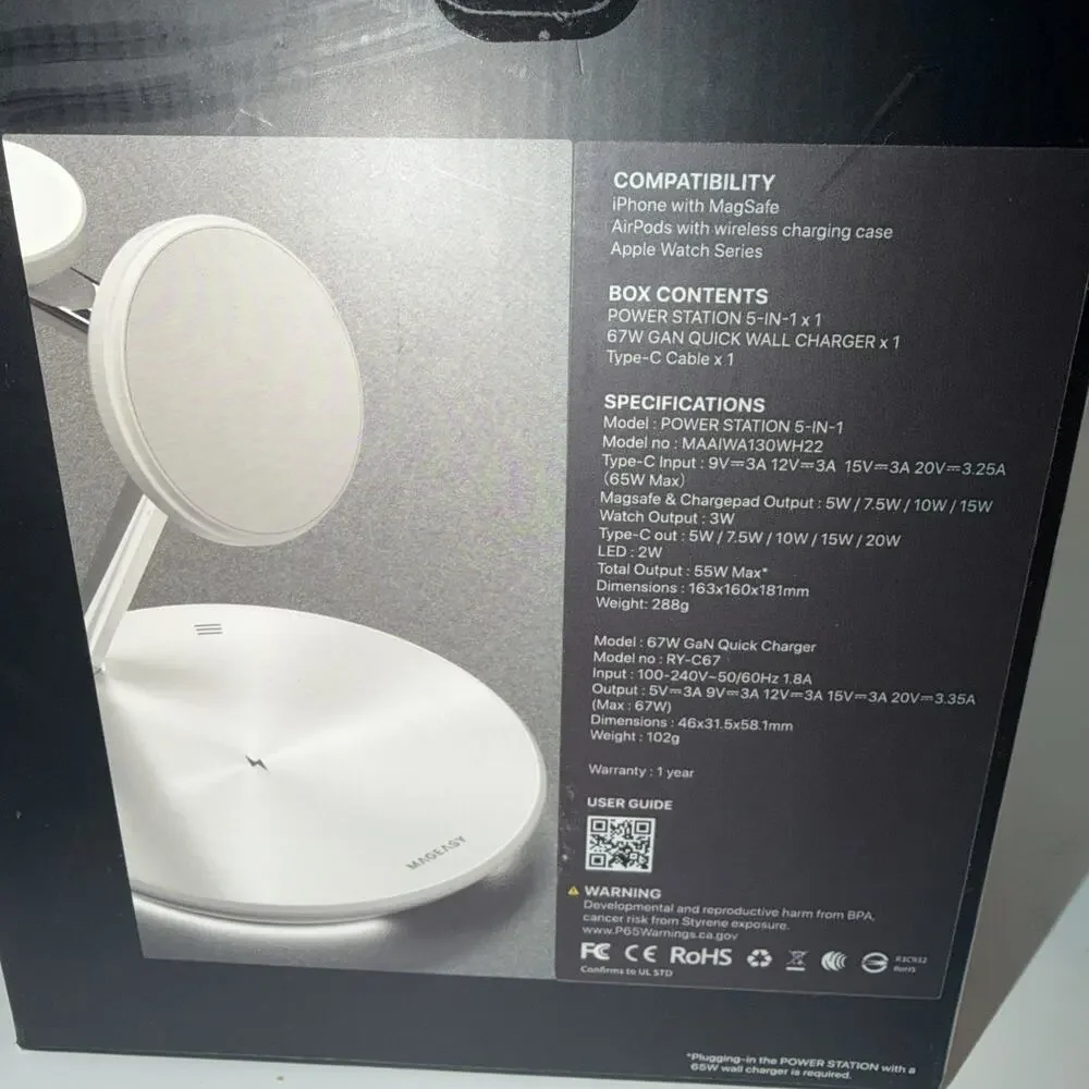 MAGEASY 4 in 1 Charging Station - Total 55W Output, Bedside Charging Station,...